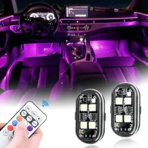 Sa27fe72074734130b16bc0a602fbbaeeW.webp 2/4pcs Wireless LED Strobe Lights Car Decor Atmosphere Light, 8 Colors Rechargeable Led Lights Anti-Collision LED Warning Light