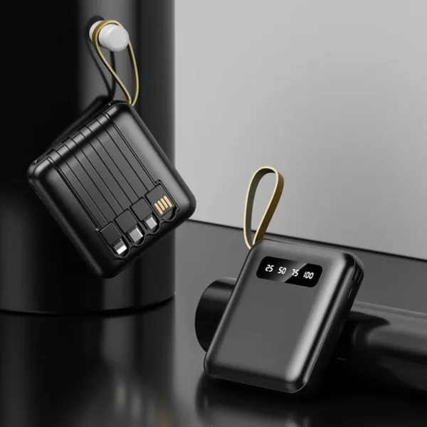 Sa3a479646307457fa30f0ec6c2f71818E.webp 20000mAh Mini Power Bank Fast Charge Portable External Battery Charger Powerbank with 4 Cables for iPhone Samsung Huawei Xiaomi