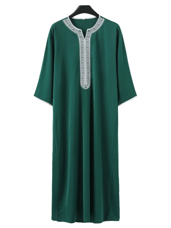 Sa5855f7576db4697b3dd089b0e83aab0A.webp Muslim Men Long Robe Jubba Thobe Embroidery Abaya Saudi Prayer Dishdasha Ramadan Dubai Islamic Abayas Gown 2025 Morocco Kaftan