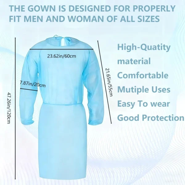 Sab6eecca95d44330a35d2599e4ad14b3L.webp 10 piece set of disposable isolation clothing, PPE protective clothing, elastic cuffs, industrial/daily dust and dirt prevention