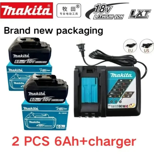 Sb0394ee262b54aa2a2ce36dbcd1f52c78.webp Makita 18V High‑Capacity 6.0Ah Lithium‑ion Battery Fit BL1860B BL1850B BL1840 BL1830 BL1815 Cordless Power Drill Battery Pack