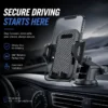 2-in-1 Car Phone Mount | Long-Arm Suction Cup Holder | Air Vent Clip Mount | Hands-Free Phone Stand | Universal Car Phone Holder for Smartphones