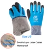 1Pair Winter Waterproof Work Safety Thermal Gloves Anti-Slip Grip Rubber Garden Gloves For Worker Builder Hands Protection