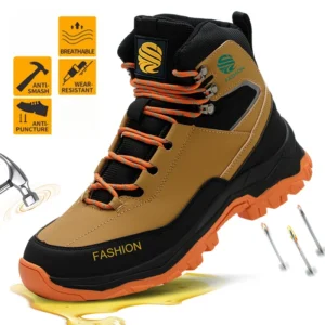 Sb5e7aa8010c9406fbb2362482657d337Q.webp High-Top Safety Boots Men Indestructible Steel Toe Work Boots Anti-Smash Puncture-Proof Safety Shoes Men Work Shoes