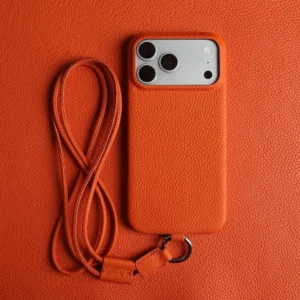 Premium Crossbody Lanyard Real Leather Case for IPhone 17 Pro Max 18PRO 16 15 14 Business Cowhide Back Cover Magnetic Shockproof