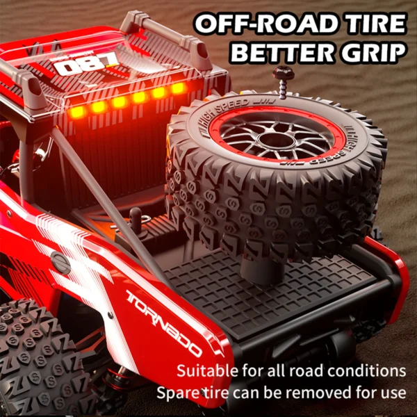 1:14 4WD RC Off-Road Truck – 65KM/H High-Speed Waterproof Remote Control Car with LED Lights