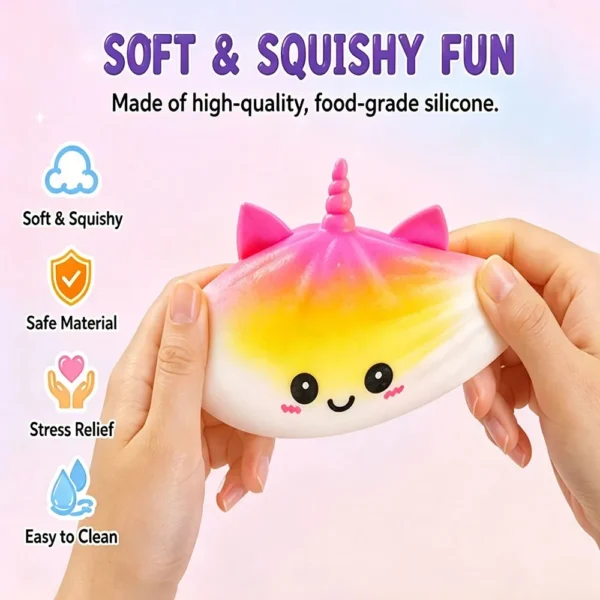 Purple Unicorn Squishy Toy – Giant Kawaii Bao Bun Stress Relief Fidget