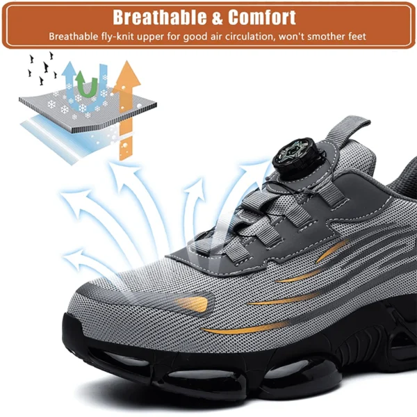 Comfortable Men's Safety Shoes Durable Men's Work Shoes Anti Smash Puncture Proof Factory Grade Outdoor Construction Footwear