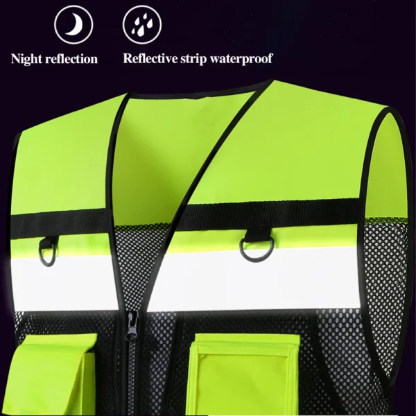 Multi Functional Work Vest Breathable Construction Worker Working Clothes Hi Vis Vest Workwear for Men Women