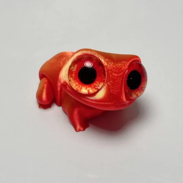 3D Printed Frog Toy with Big Eyes – Cute Cartoon Figurine