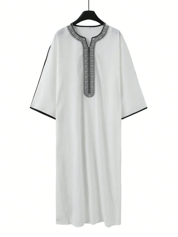 Sd9321c9c0d2d4e16a1898ef0d77354b3s.webp Muslim Men Long Robe Jubba Thobe Embroidery Abaya Saudi Prayer Dishdasha Ramadan Dubai Islamic Abayas Gown 2025 Morocco Kaftan
