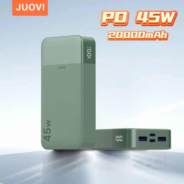 JUOVI 45W 20000mAh Power Bank – Fast Charging Portable Charger for iPhone & Samsung