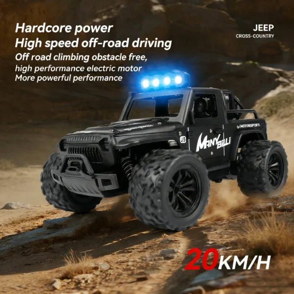 1:16 RC Jeep Racing Car – 2.4GHz High-Speed Drift Car with LED Lights for Kids
