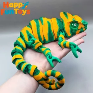 3D Printed Chameleon Dragon Toy – Flexible Multi-Joint Articulated Figure