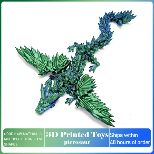 Sedb72fe2c2c84cf987dd2b5268e2cb3fr.webp 3D Printed Dragon Toy with Movable Wings – Flexible Articulated Dragon