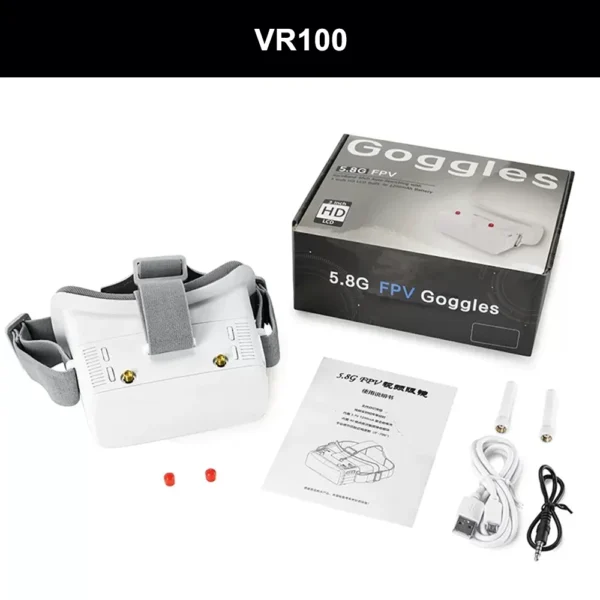 LST VR100 5.8G FPV Goggles Helmet Focus Adjustments With 5.8G 40CH Receiver 3.0 Inch Screen For RC FPV Racing Drone Micro Whoop