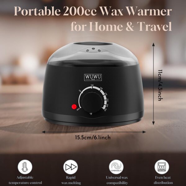 adaea54d-a85f-4d4d-a177-9bfd999859b7.jpg WUWUVISTA Wax Warmer Kit Professional Depilatory Set With Silicone Bowl, Portable & Easy To Clean, Perfect For Sensitive Skin, Full Body, Face & Bikini Area Great Gift For Her, Him, Or Anyone