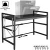 2 Tier Iron Microwave Oven Rack Stand Storage Holder Kitchen Corner Shelf Black