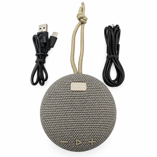 Portable Bluetooth Speaker and Cables InMotion Wireless Waterproof Bluetooth Speaker – IPX7 Portable Speaker with Built-In Microphone, TWS & 4 Hour Playtime
