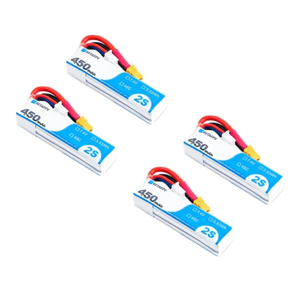 S9526d35a94bb4fc8a575347e1495f4fc1.webp Betafpv 450mAh 2S 45C Lipo Battery/ 2S Whoop Cable Pigtail (XT30)